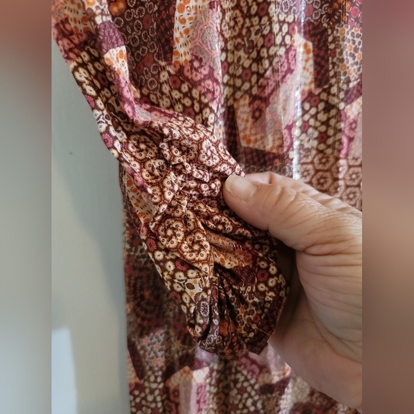 Johnny Was Jade Donovan Midi Dress XS Geometric Patchwork Print - Picture 5 of 10